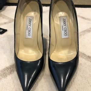 Black Jimmy Choo Anouk Patent Leather Heels